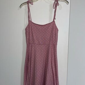 Papaya Mauve Mini Dress with White Mini Hearts